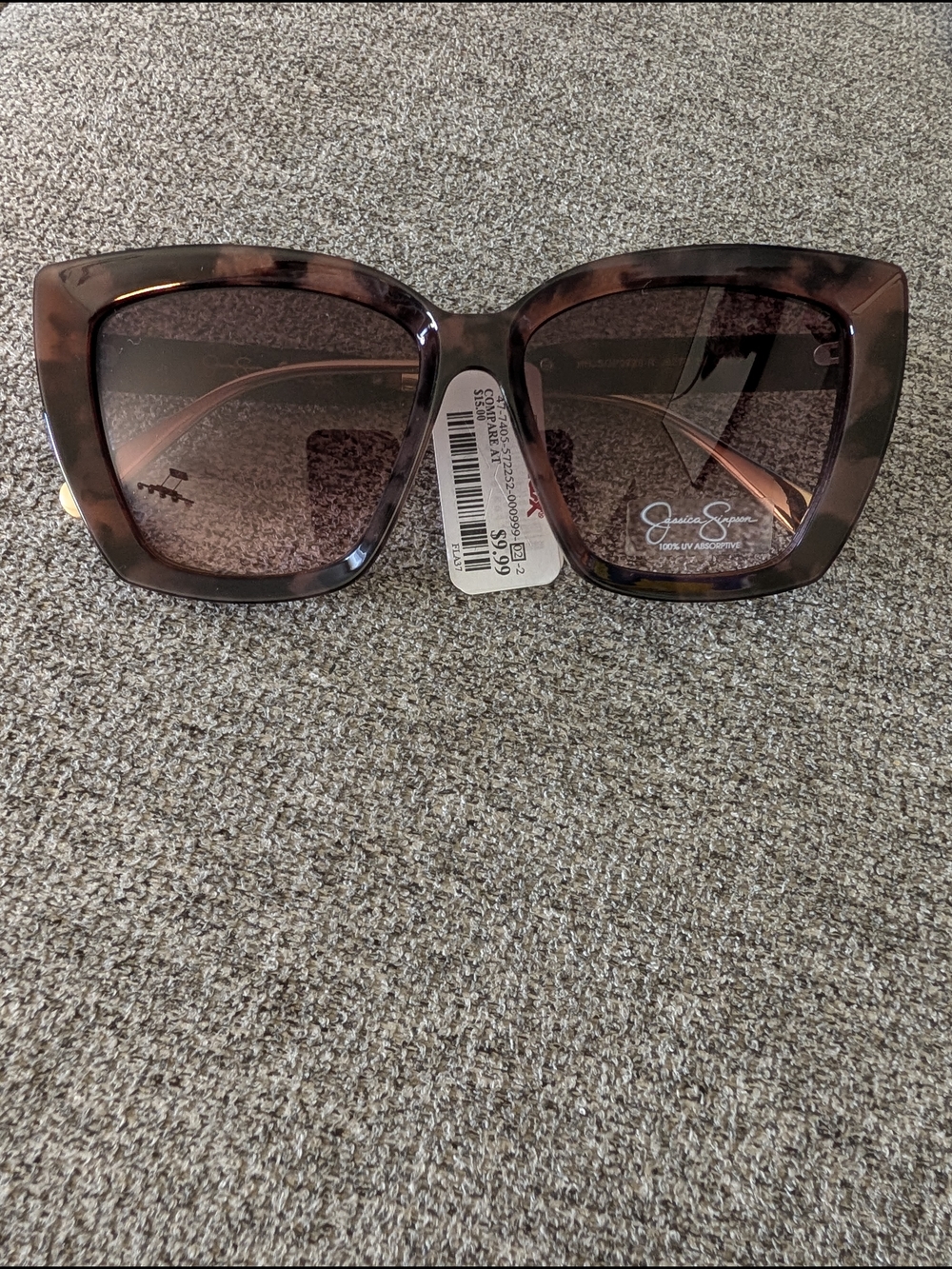 T.J.Maxx Purple Tortoise Oversized Square Sunglasses